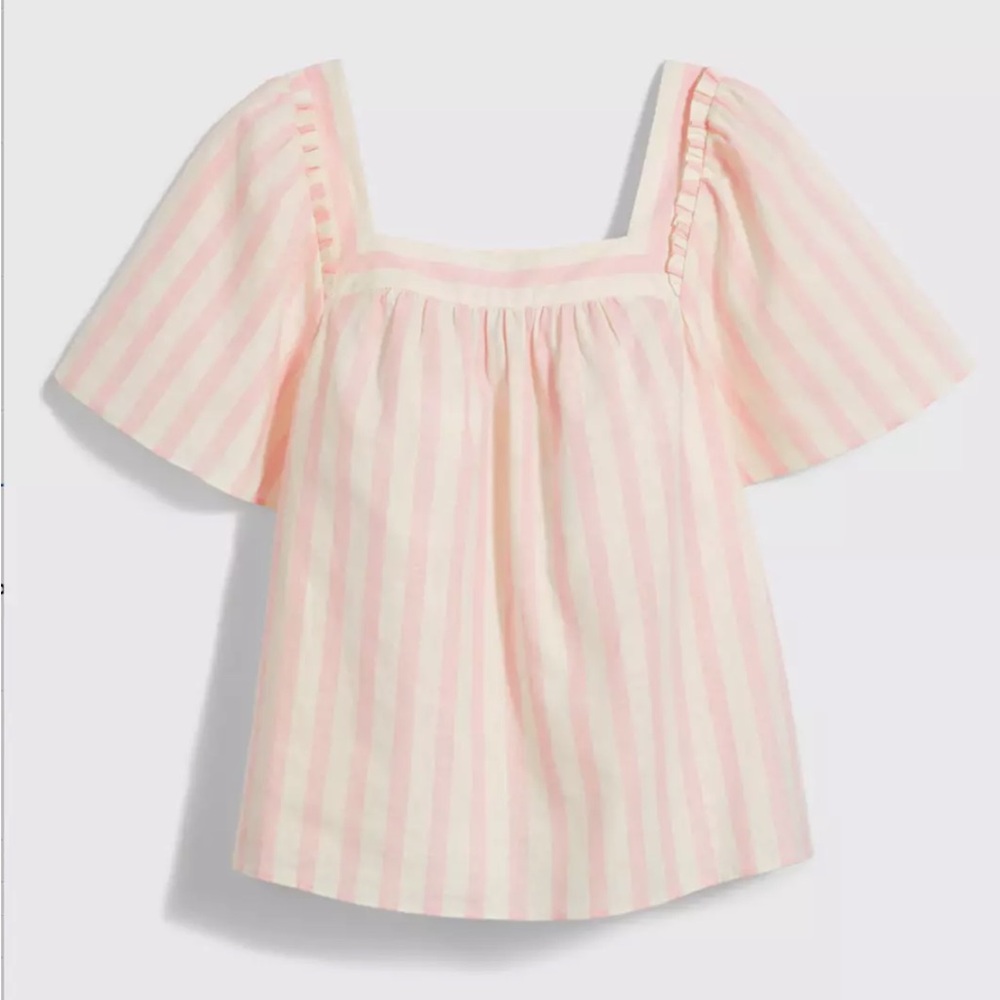 NWT Draper James Maren Cabana Stripe Linen Blend Top Plus Size 3X